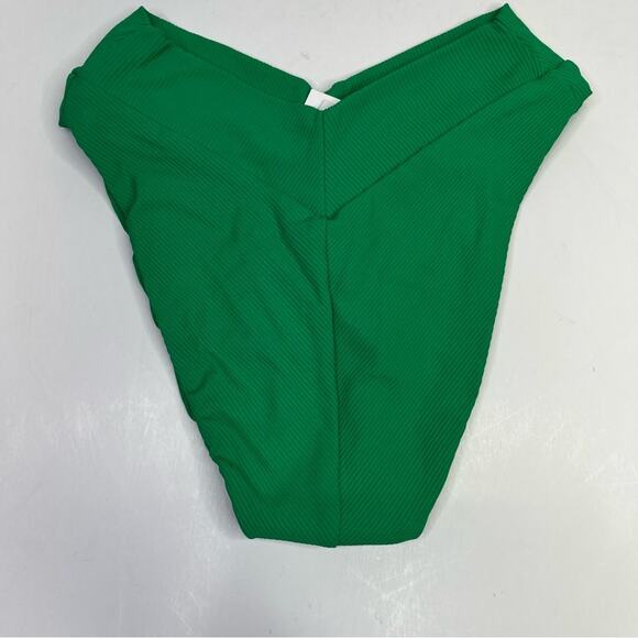 Becca Modern Edge Elise Banded High Waist Bikini bottom green - S - Picture 7 of 11